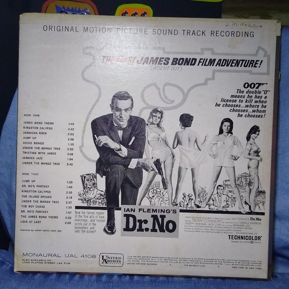Dr. No Soundtrack 1963 007 James Bond MONO Vinyl Record - Picture 2 of 4